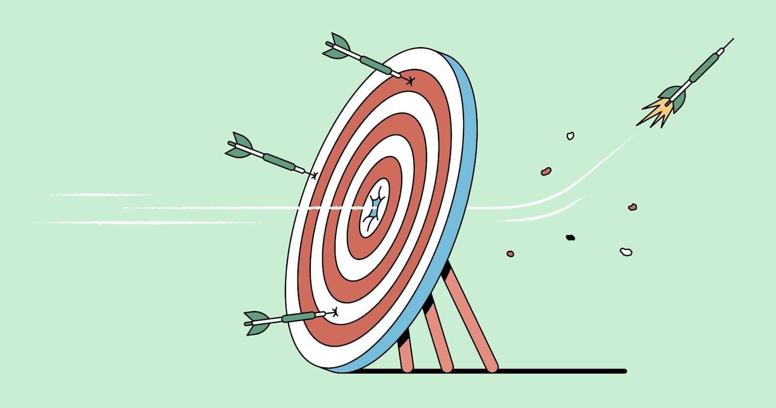 an arrow hitting the center of a target
